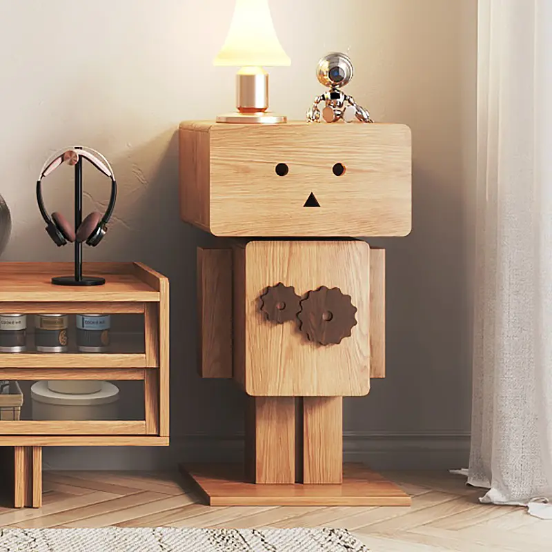 Living Room Side Cabinet Children Bedroom Storage Wooden Modern Kids Bedside Table Nightstand