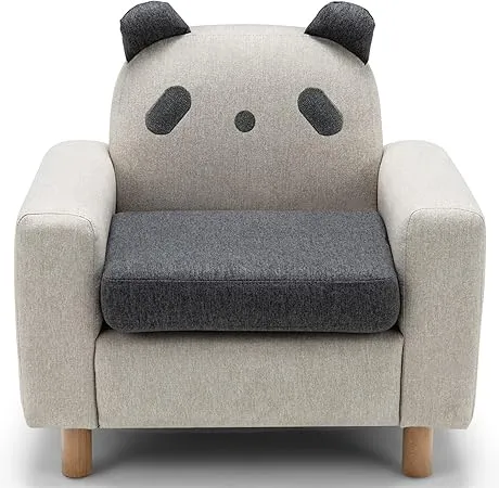 Children's Cartoon Sofa Chair w/Solid Wood Frame, Thick Cushion, Child Armchair for Play Room