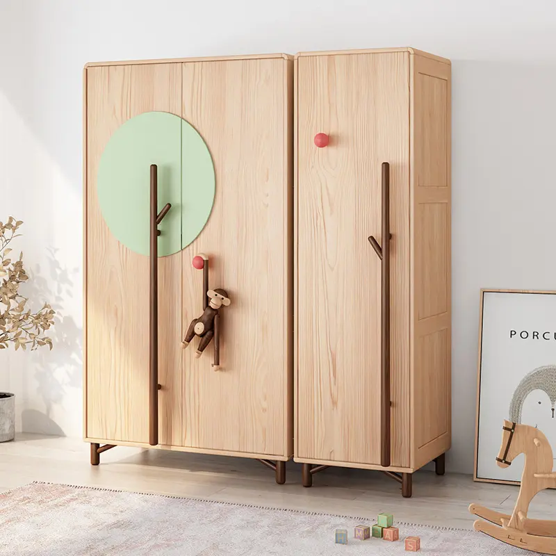 Home Furniture Wooden Set Storage Closet Kids Wardrobes