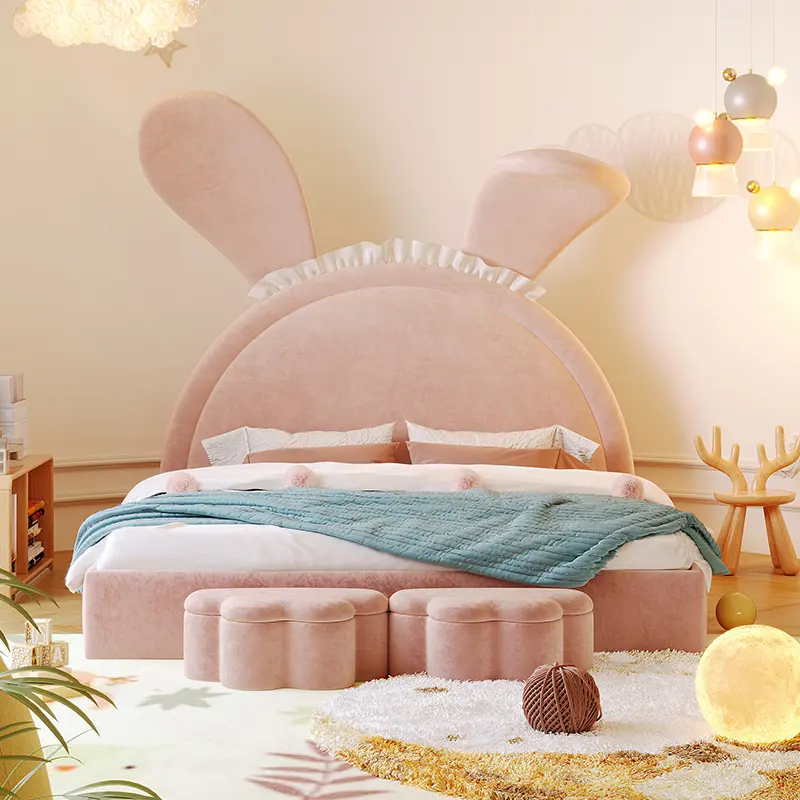 Modern Beds Single Children Upholstered Furniture Princess Kids Child Girl bed